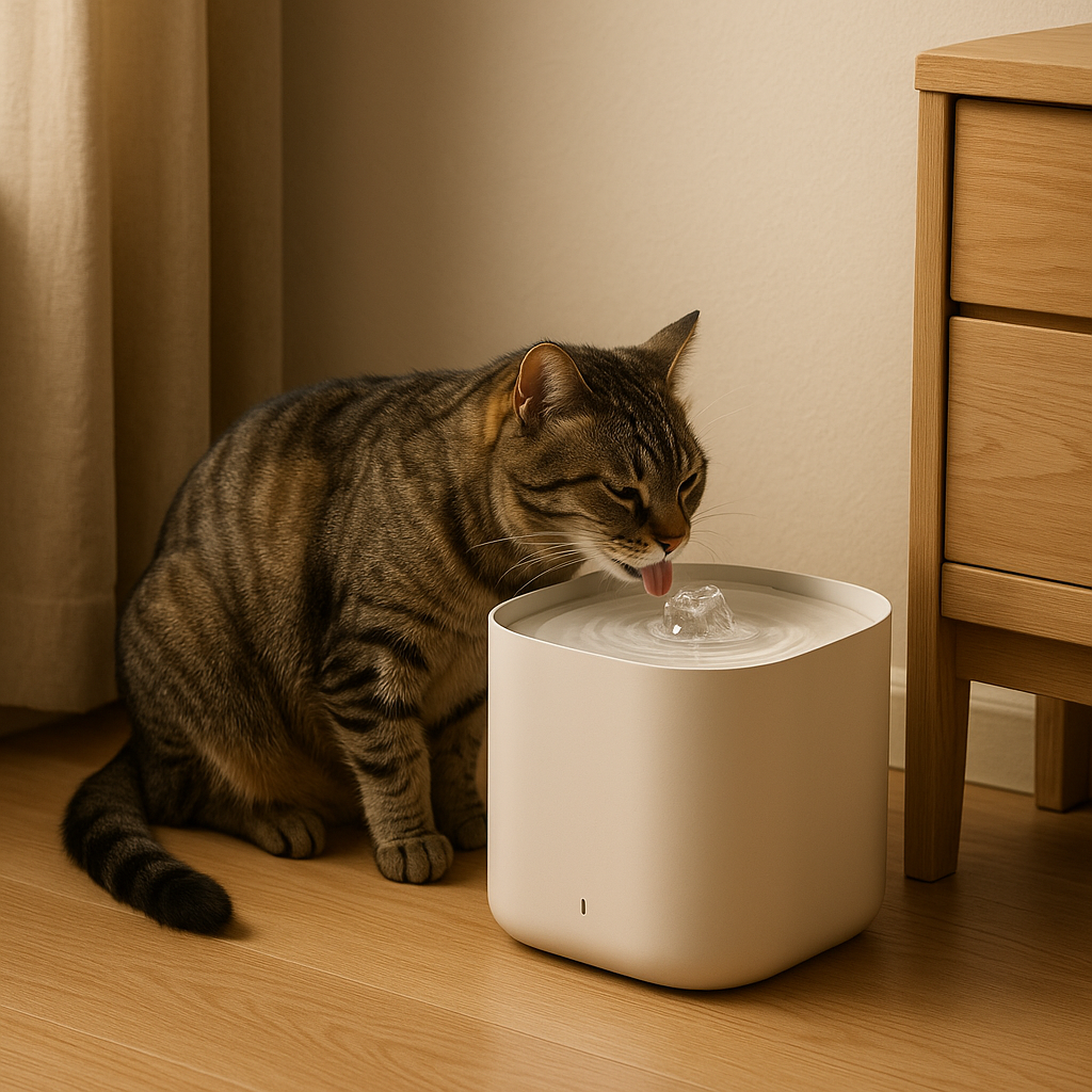 Fuente de agua silenciosa para gato